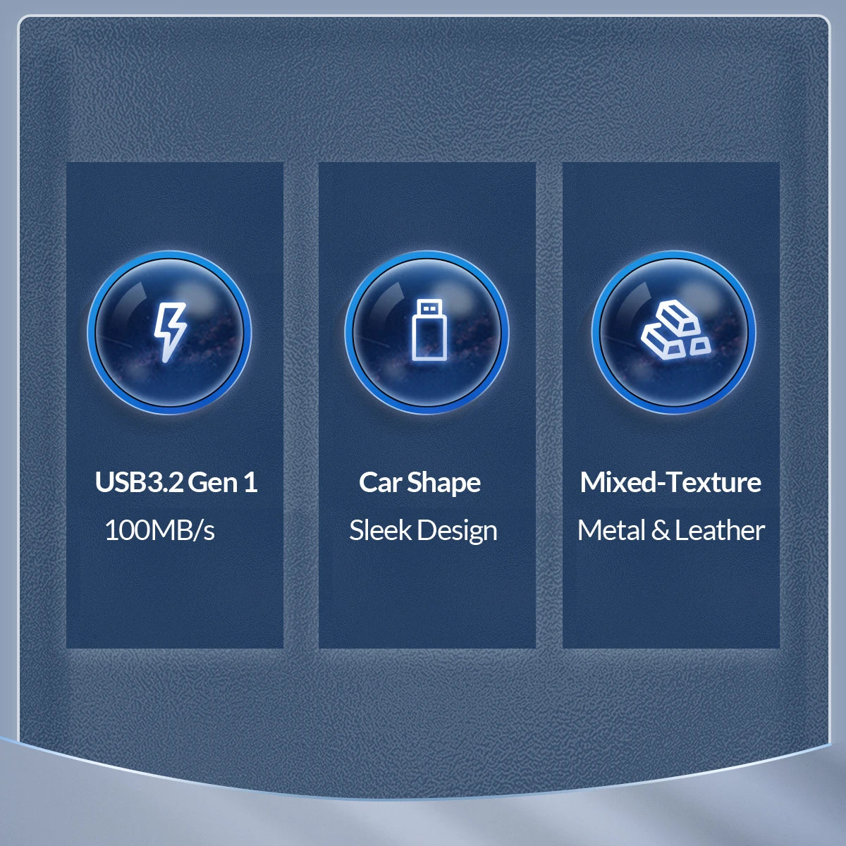 ORICO High-Speed Metal & Leather USB 3.2 Flash Drive - Portable Storage - 7