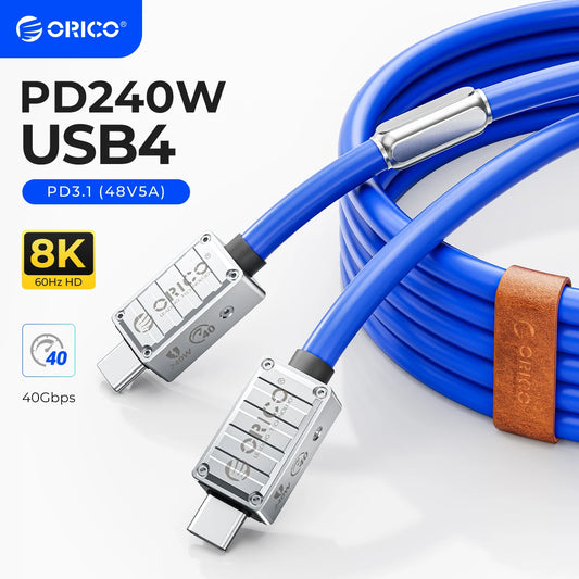 ORICO 240W USB4 Cable - 40Gbps Data, 8K Video & Fast PD Charging