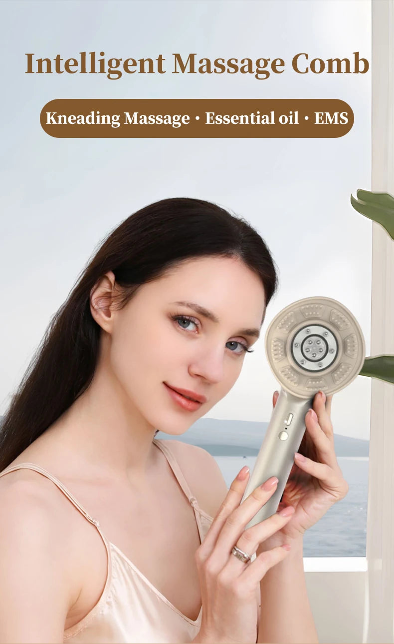 4-in-1 Electric Scalp Massager & Hair Growth Serum Applicator Brush - 7