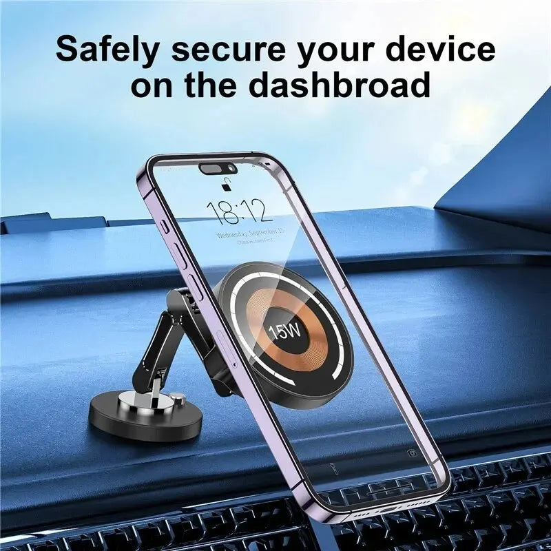 15W Magnetic Car Wireless Charger Mount for iPhone 15 14 13 12 Series - 2
