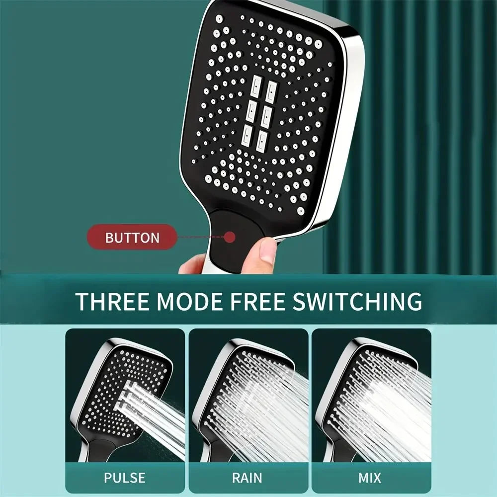 High Pressure 3-Mode Handheld Rainfall Shower Head - 4