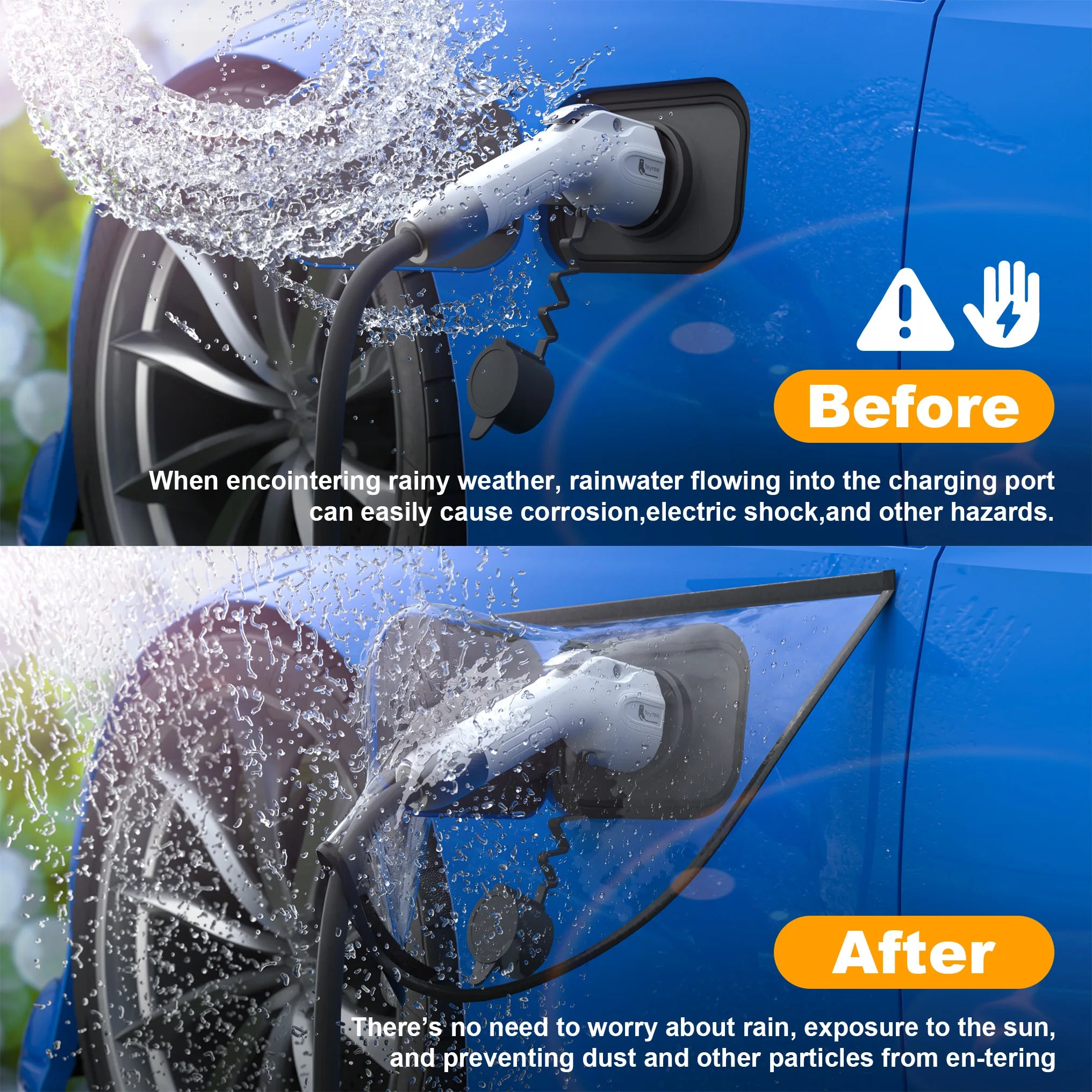 EV Charging Port Rain Cover - Universal Waterproof Magnetic Shield Protector - 3