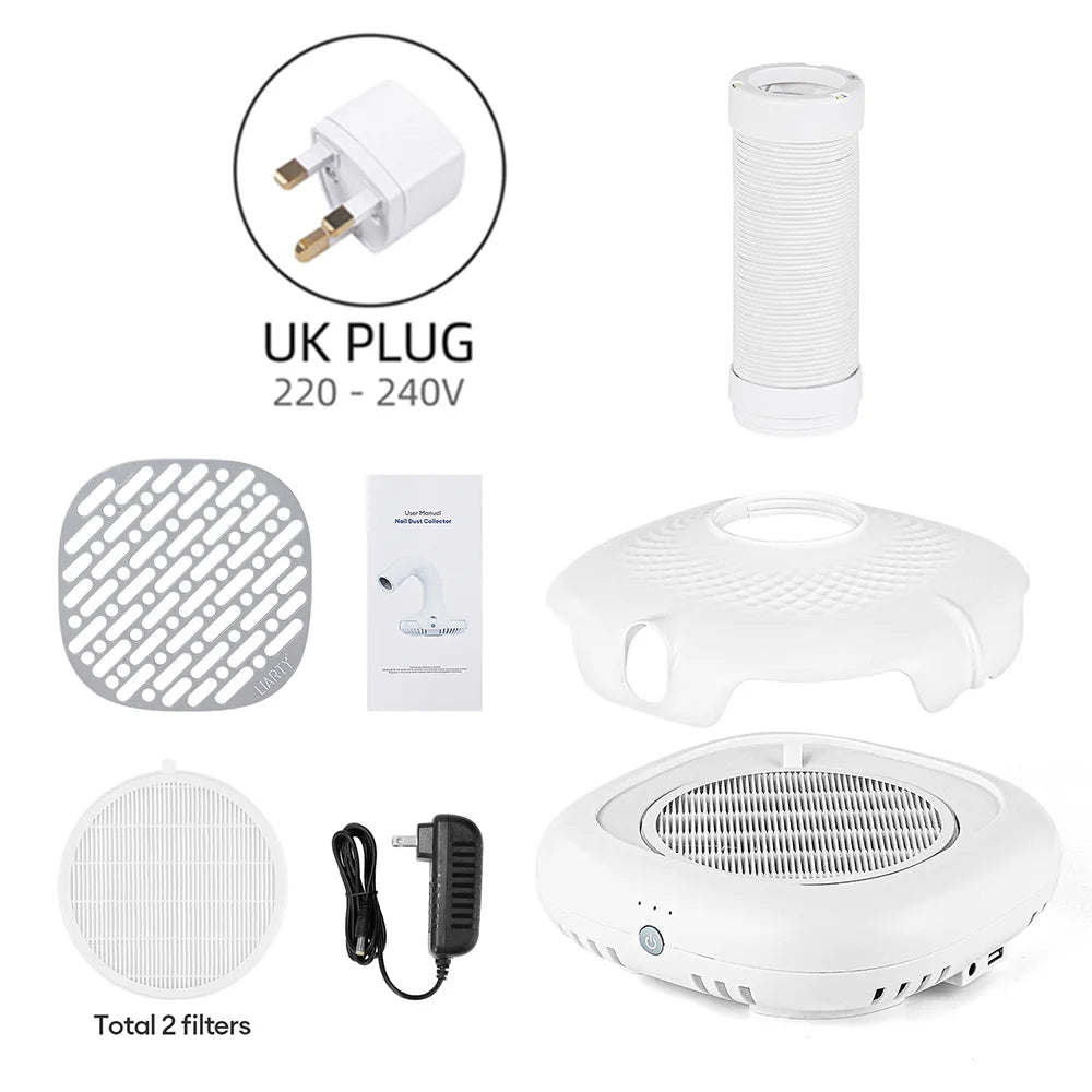 2-in-1 Brushless Nail Dust Collector Vacuum with LED Tube - 30