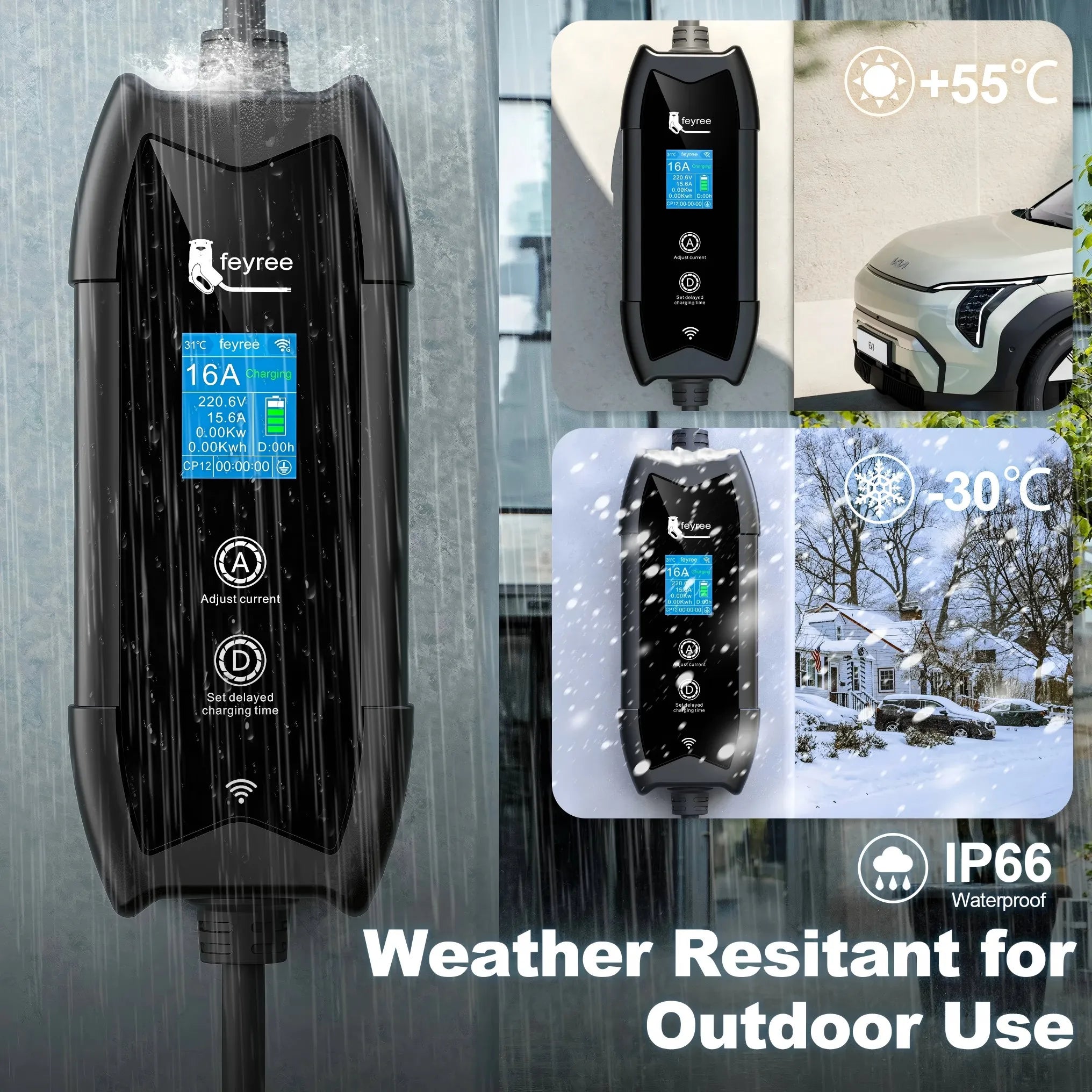 Type 2 Portable EV Charger - 3.5KW Smart WiFi App Control, 5m Cable - 18