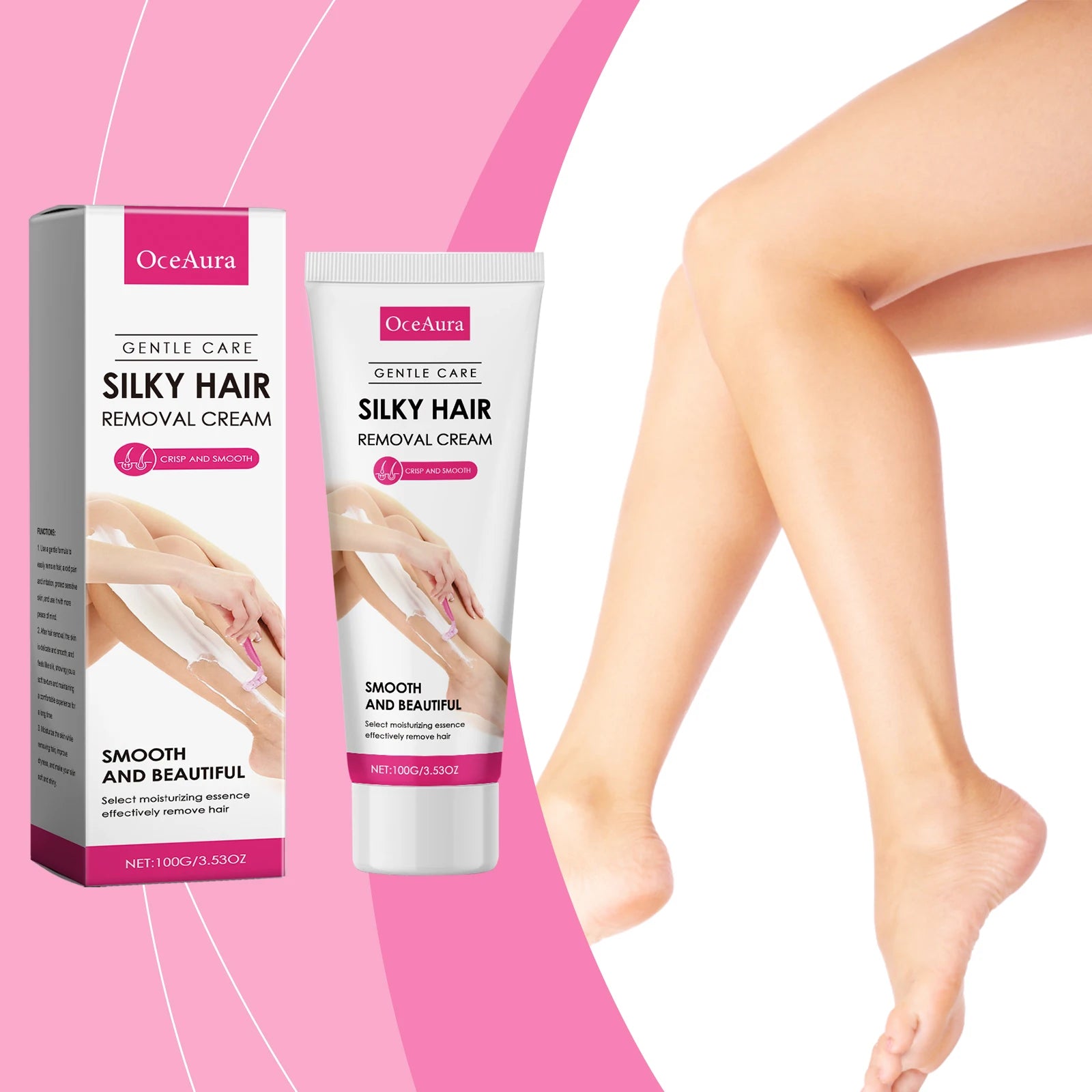 Gentle Body Hair Removal Cream & Soothing Aftershave Oil Set - 8
