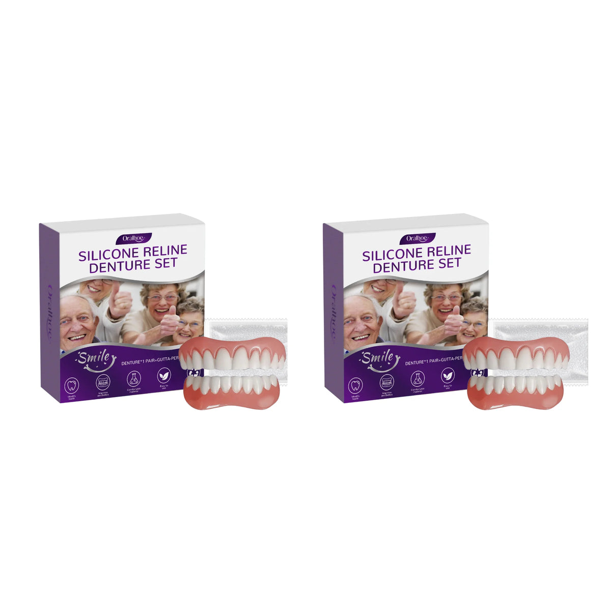 Cosmetic Silicone Denture Set for Instant Smile Transformation and Comfort
