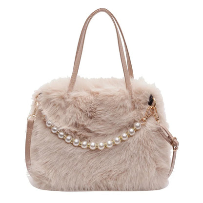 Luxury Plush Pearl Handbag