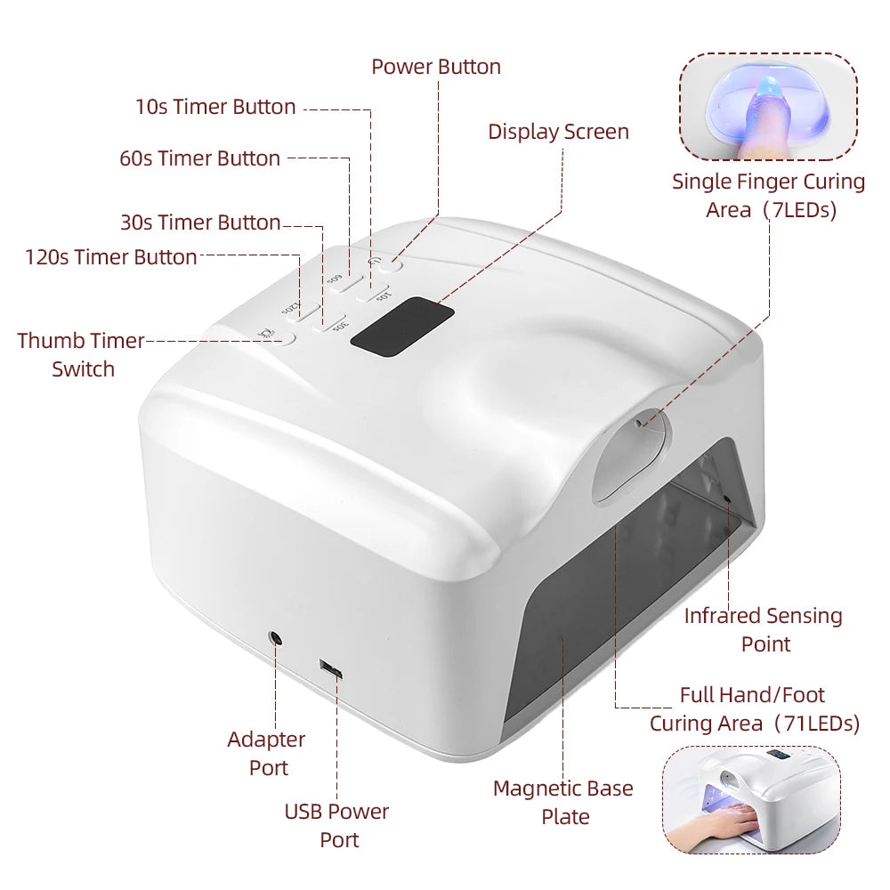 78-LED Dual-Mode UV Nail Lamp - Gel Polish Dryer with Auto Sensor