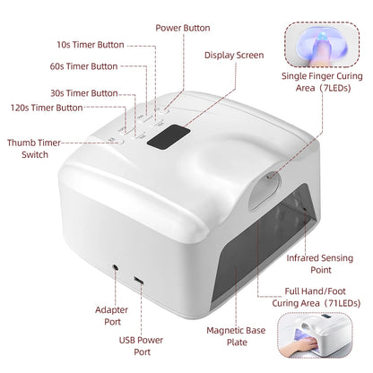 78-LED Dual-Mode UV Nail Lamp - Gel Polish Dryer with Auto Sensor
