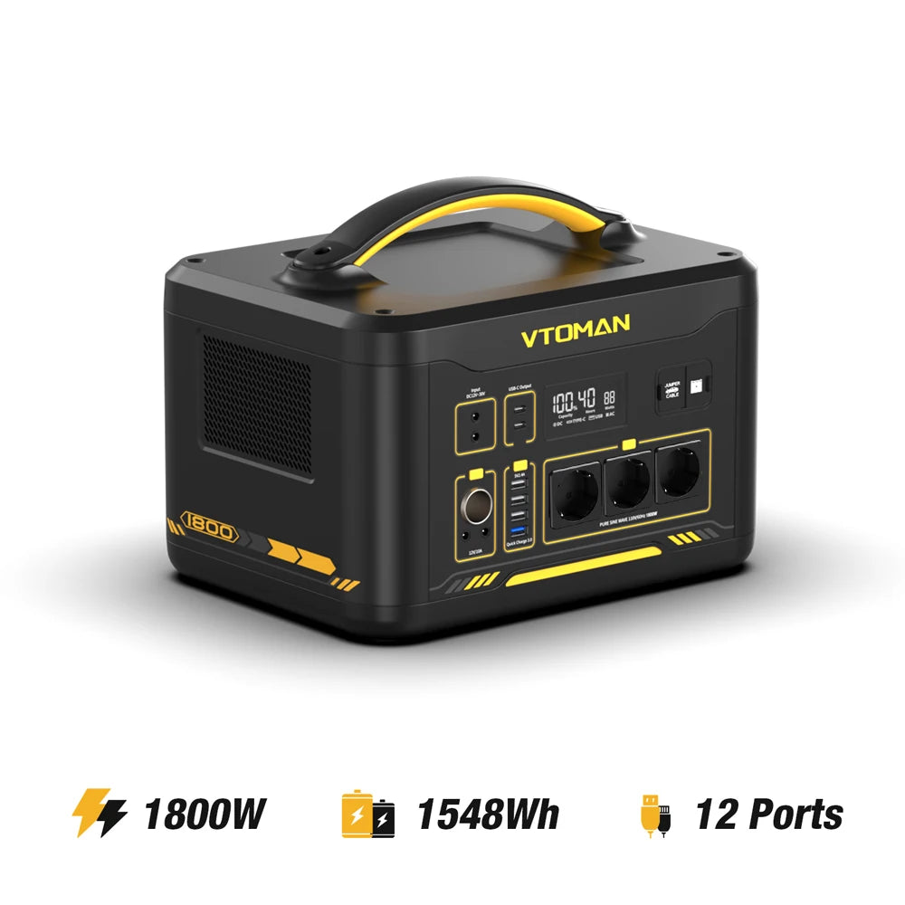 VTOMAN Portable Power Station 1548Wh LiFePO4 Solar Generator for Camping - 20