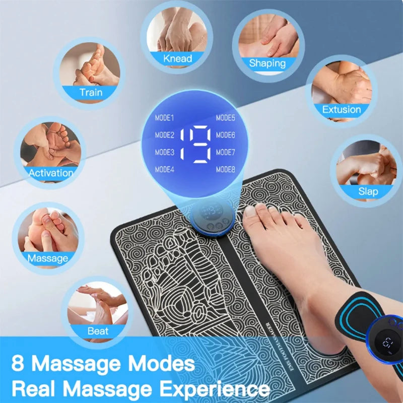 EMS Foot Massager Mat - Portable Electric Muscle Stimulation Therapy