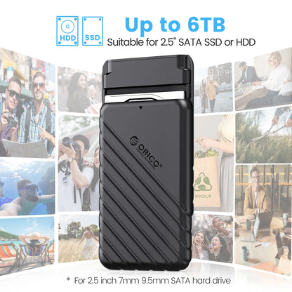 2.5" SATA HDD SSD External Hard Drive Enclosure - USB 3.0/Type-C Adapter
