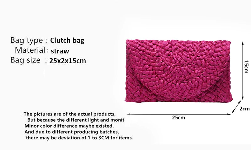 Luxury Woven Straw Clutch
