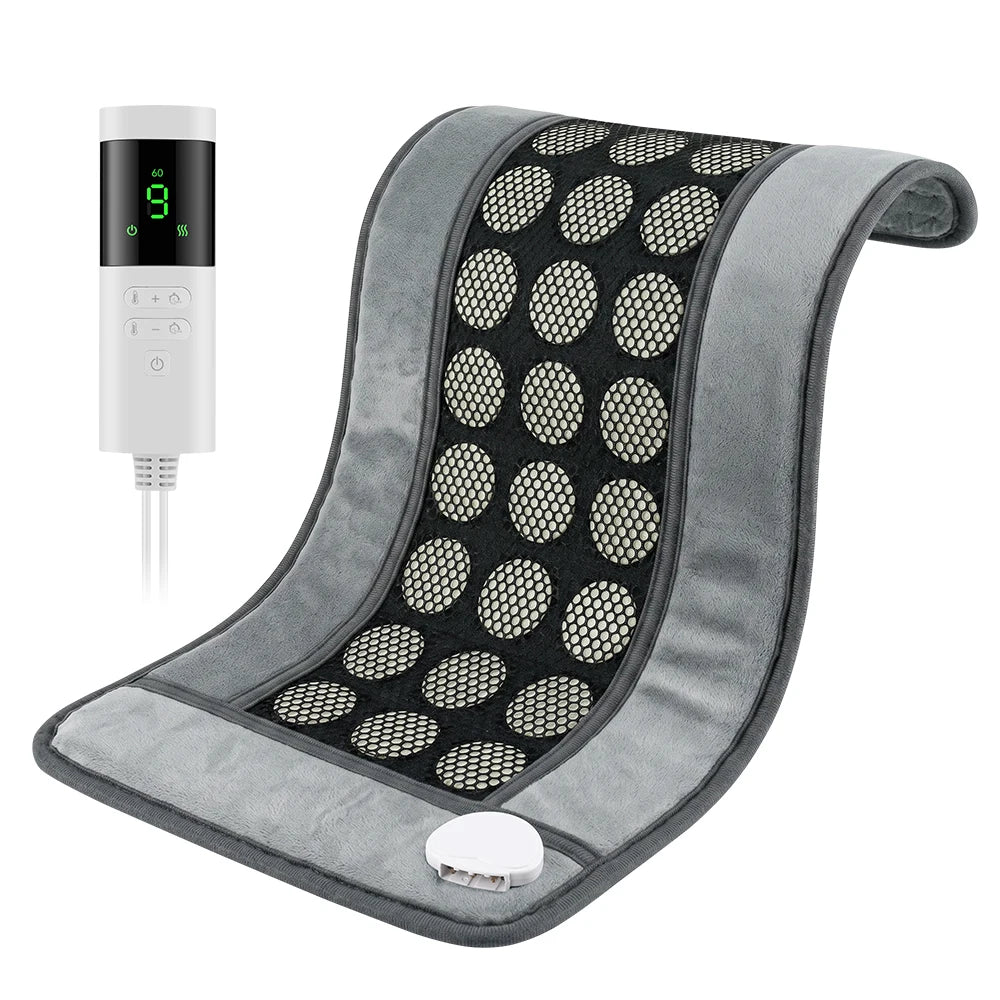 Natural Jade Stone Heated Massage Mat - Portable Thermal Therapy Pad