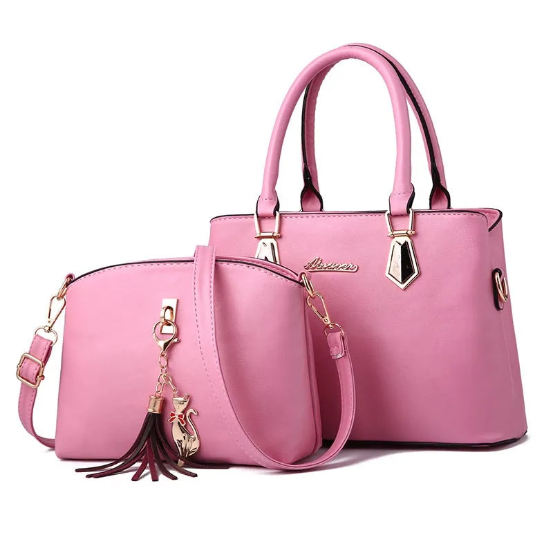 Luxury 2-Piece Leather Tote Set