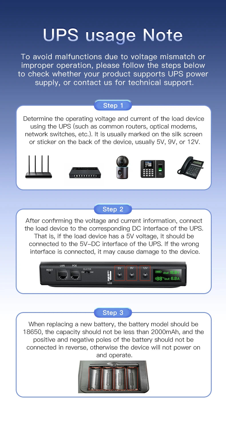 36W Mini DC UPS Backup Power Supply for Router & CCTV - Uninterruptible