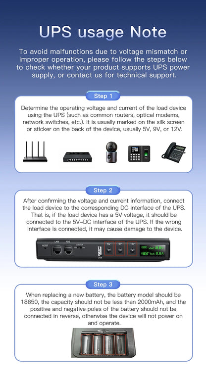 36W Mini DC UPS Backup Power Supply for Router & CCTV - Uninterruptible