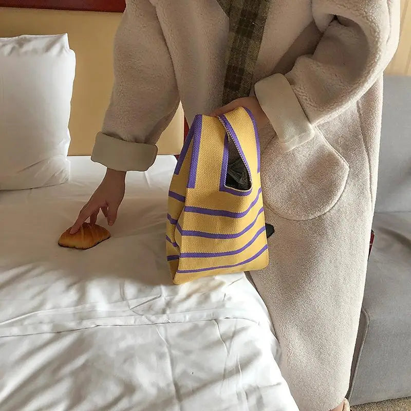Luxury Knitted Stripe Tote