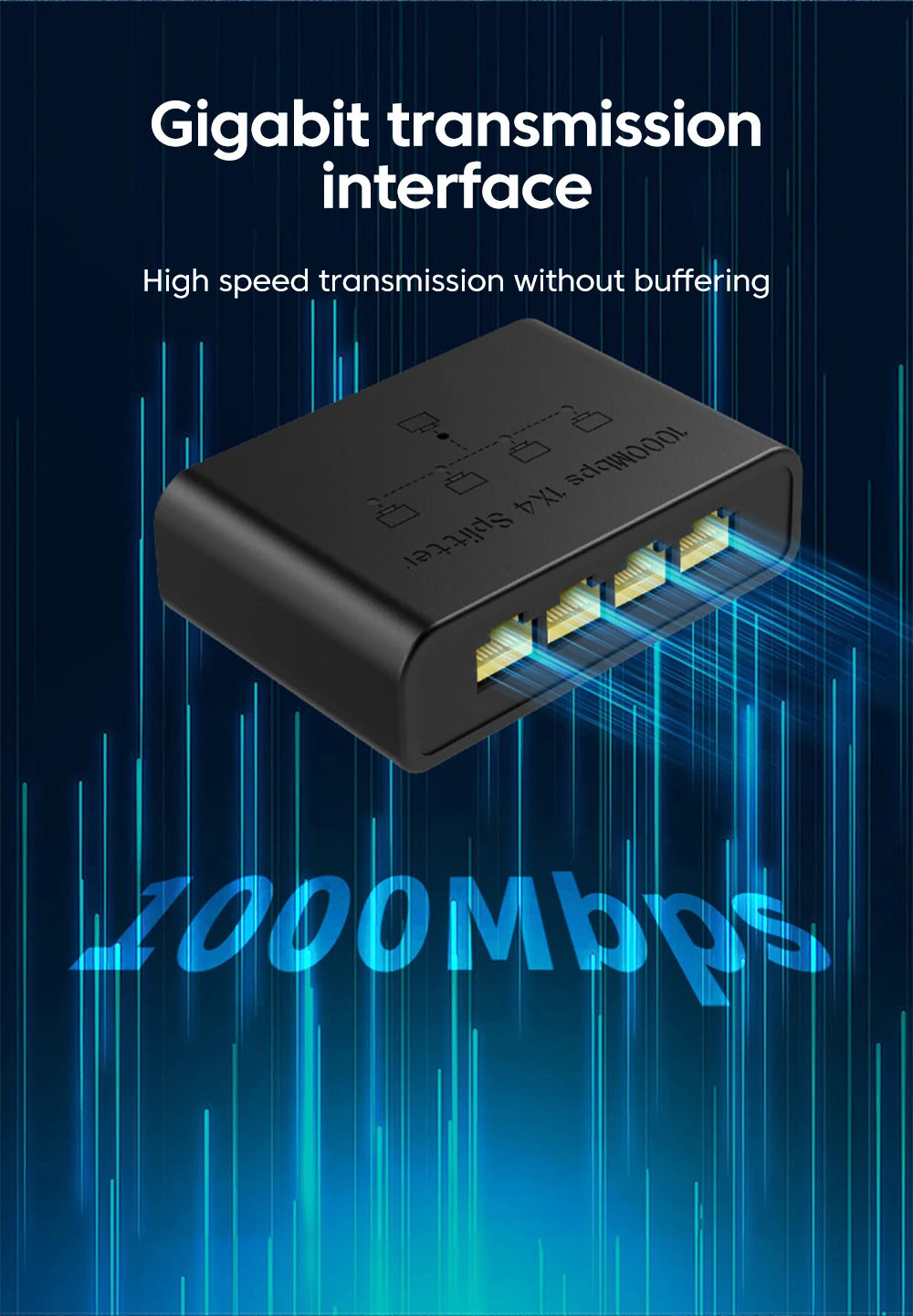 5-Port Gigabit Ethernet Switch - High-Speed RJ45 Network Splitter & Adapter