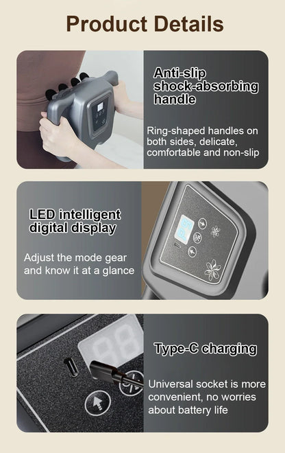 16-Head Deep Tissue Muscle Massage Gun - Percussion Massager
