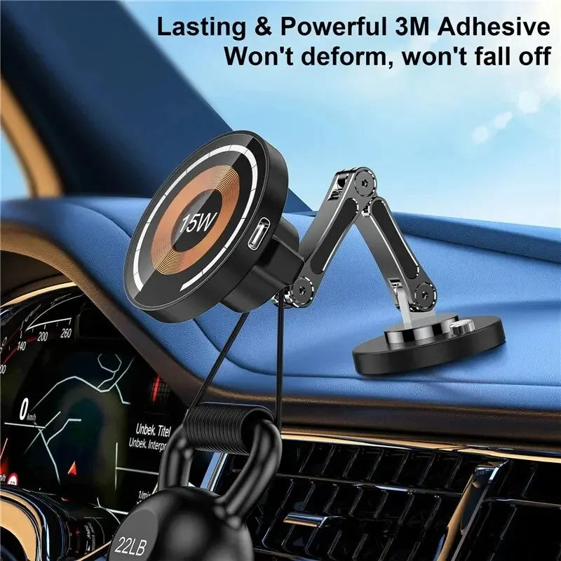 15W Magnetic Car Wireless Charger Mount for iPhone 15 14 13 12 Series - 3