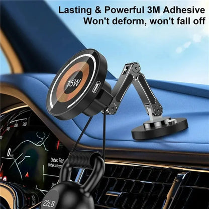 15W Magnetic Car Wireless Charger Mount for iPhone 15 14 13 12 Series