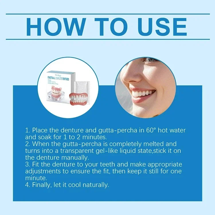 Instant Smile Cosmetic Dentures - Natural Looking Upper & Lower Teeth Veneers