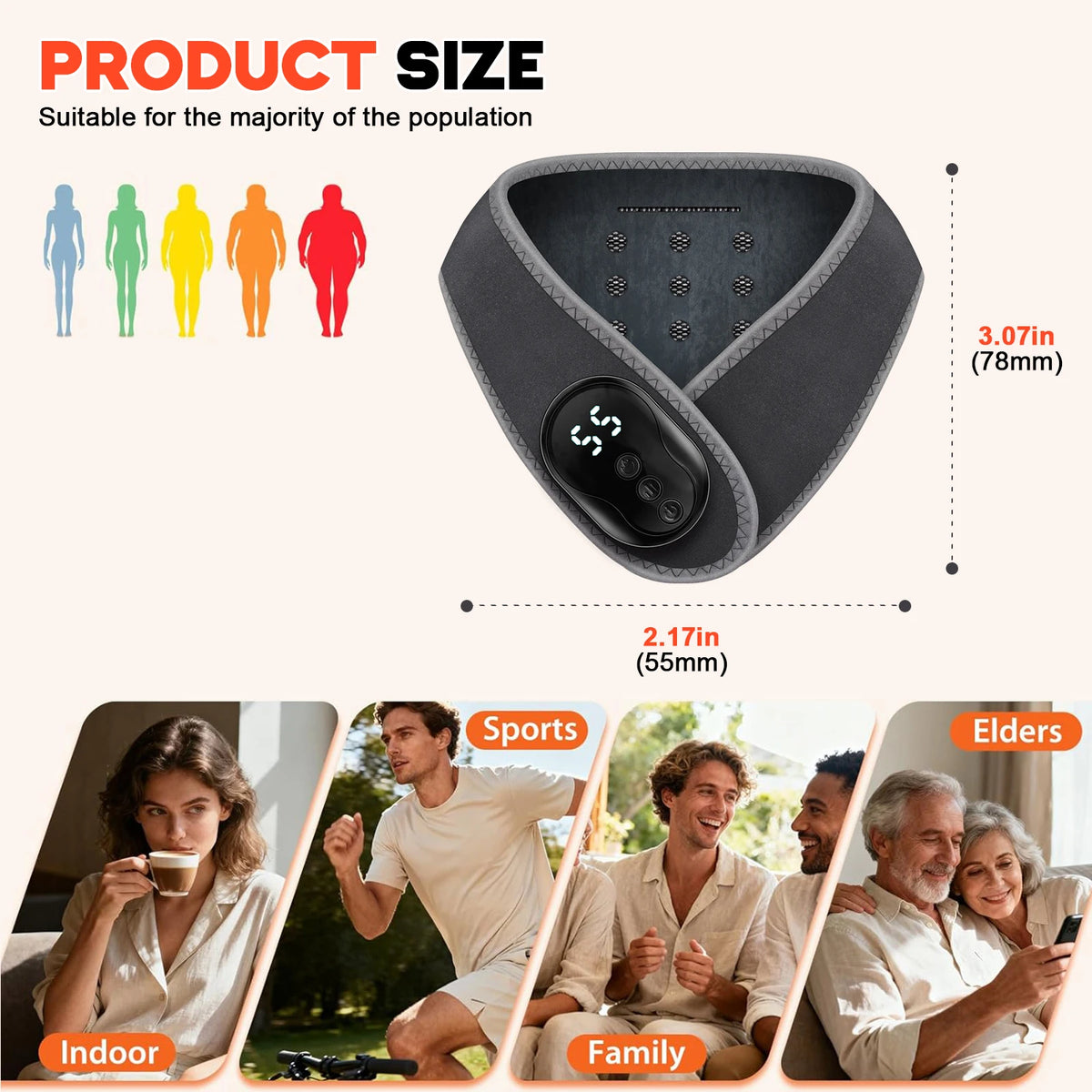 Portable Wireless Neck Massager Wrap with Heat and Vibration Therapy