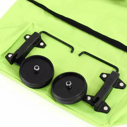 2-in-1 Foldable Shopping Bag with Wheels Pull Cart