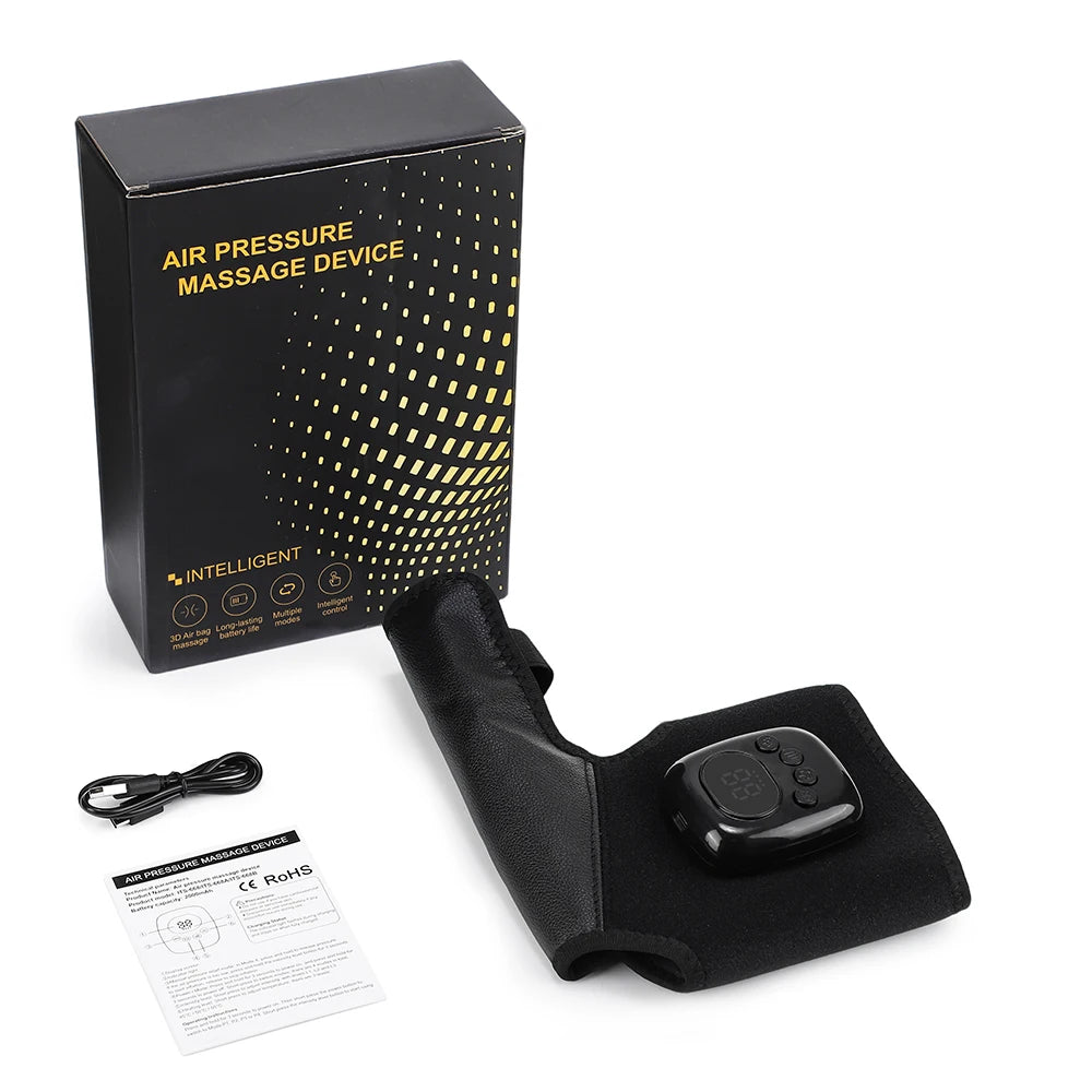 Cordless Air Compression Wrist Massager with Heat Therapy for Pain Relief