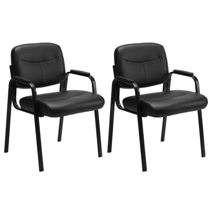 Modern PU Leather Office Guest Chair - Ergonomic Waiting Room Seating