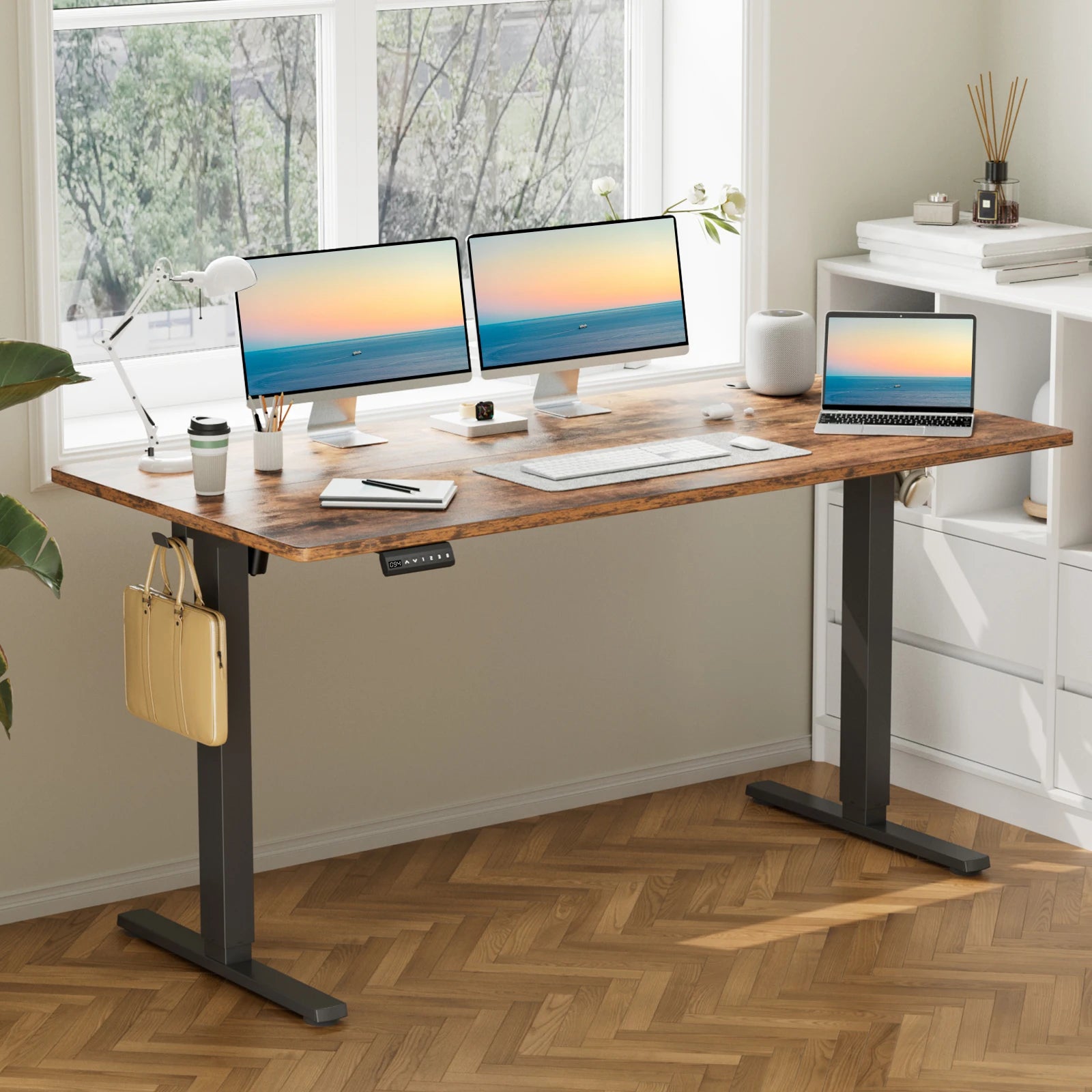 63" Electric Standing Desk - Ergonomic Adjustable Sit-Stand Office Table - 2
