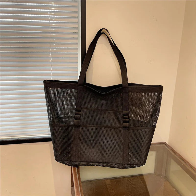 Luxury Canvas Mesh Beach Tote