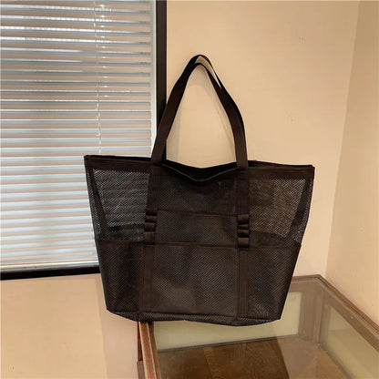 Luxury Canvas Mesh Beach Tote