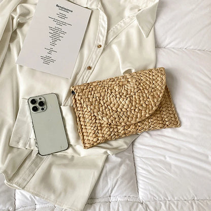 Luxury Woven Straw Clutch