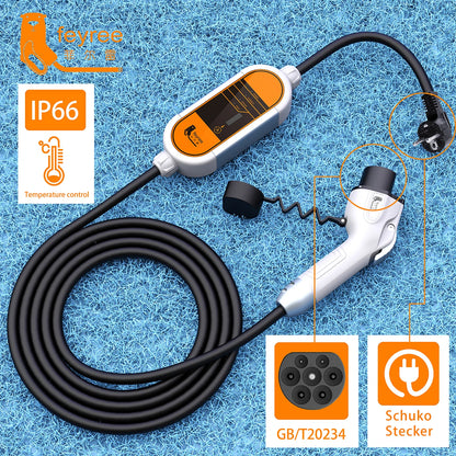 Portable GB/T Electric Vehicle EV Charger - Adjustable 3.5KW-11KW Power