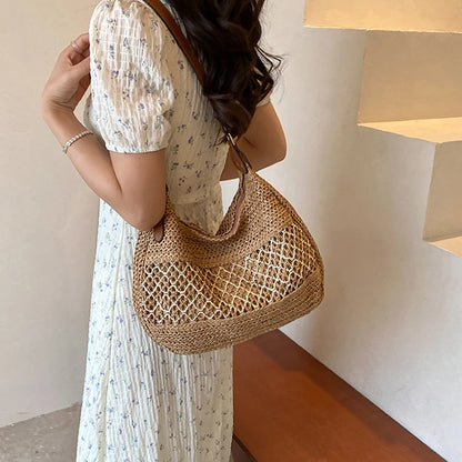 Luxury Woven Straw Beach Tote