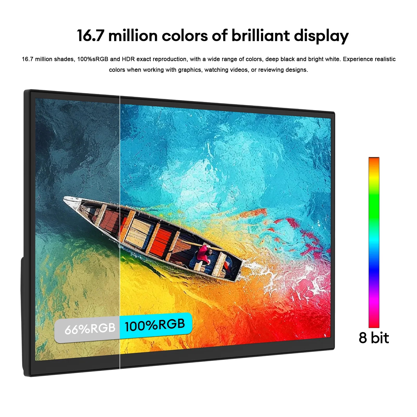 18.5" 100Hz Portable Gaming Monitor - Full HD 1080P IPS Display - 2