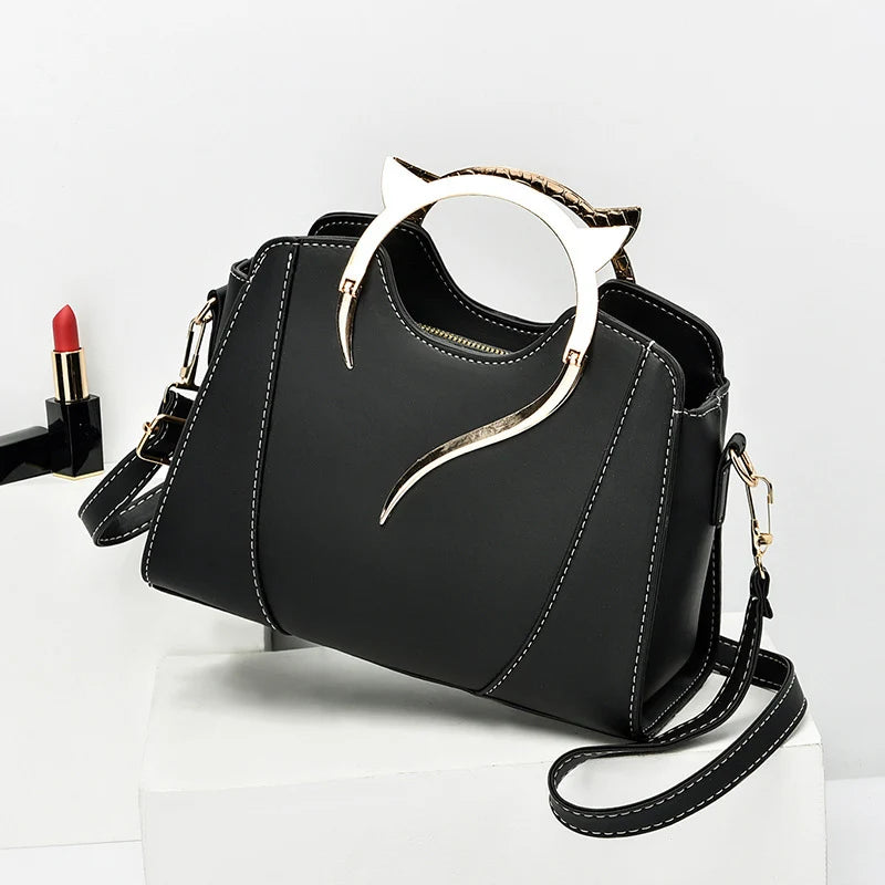 Luxury Cat Handle Shell Bag