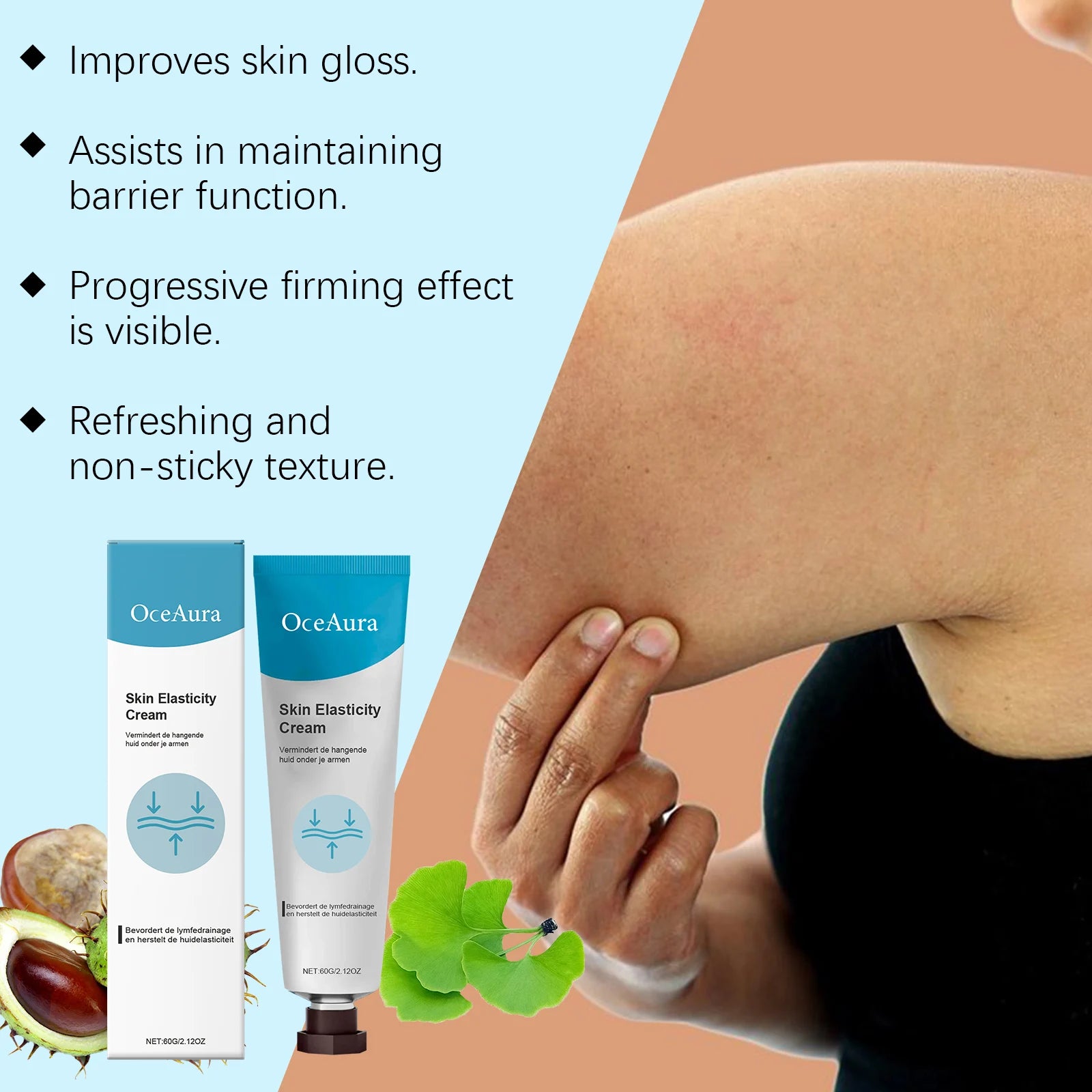 Skin Elasticity & Firming Body Cream - Tightening Lotion for Arms, Thighs & Abdomen - 5