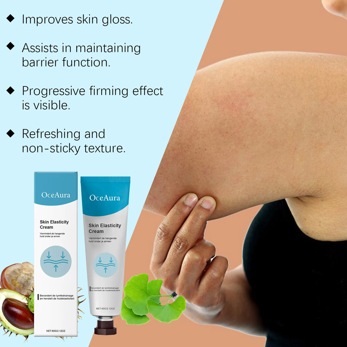 Skin Elasticity & Firming Body Cream - Tightening Lotion for Arms, Thighs & Abdomen