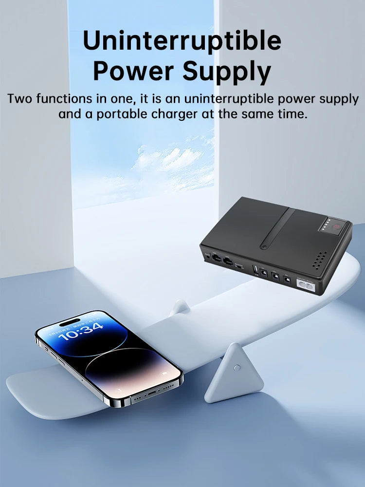 Mini DC UPS Battery Backup for Routers, Modems & Cameras 5V/9V/12V - 11