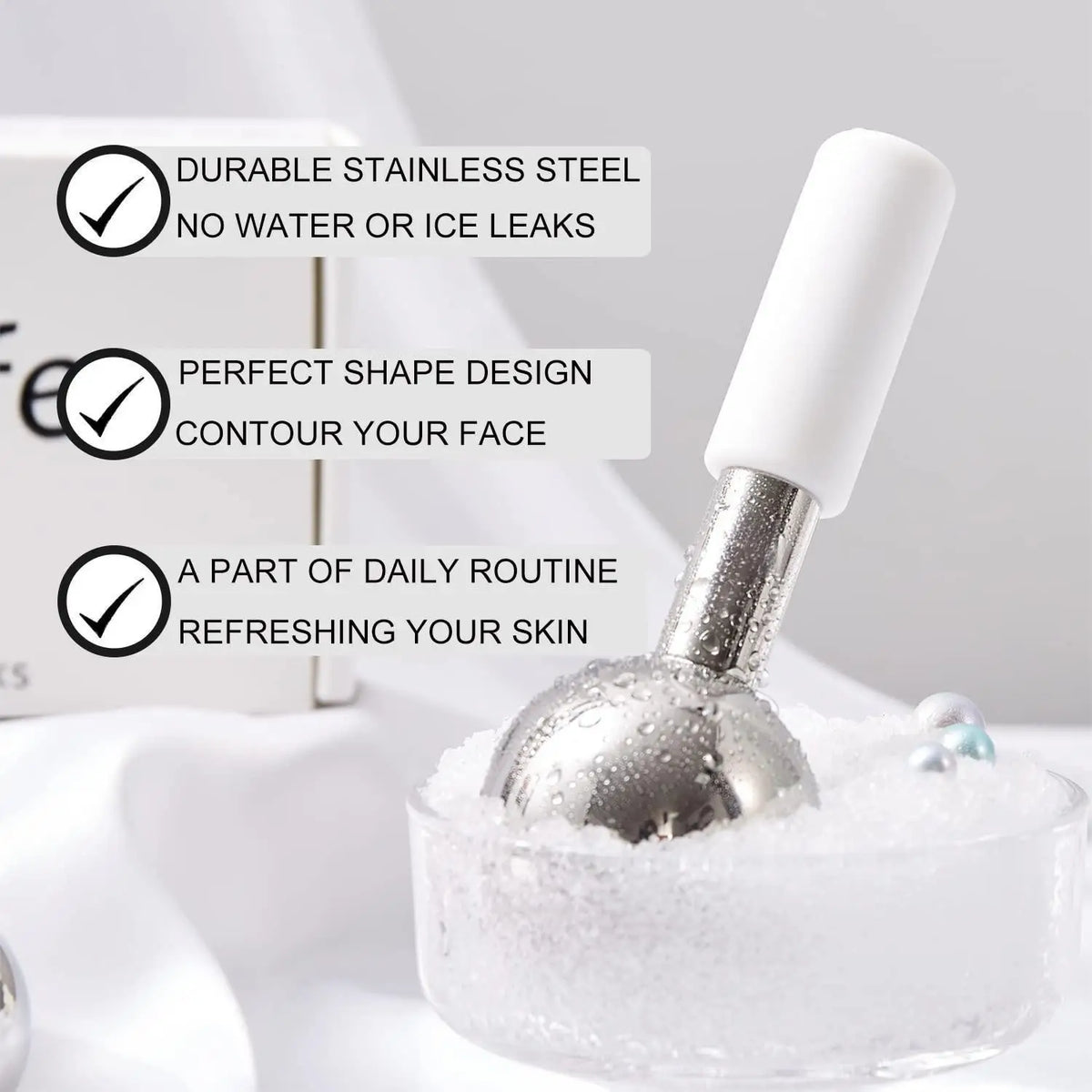 Stainless Steel Cooling Ice Globes for Facial Massage and Skin Revitalization