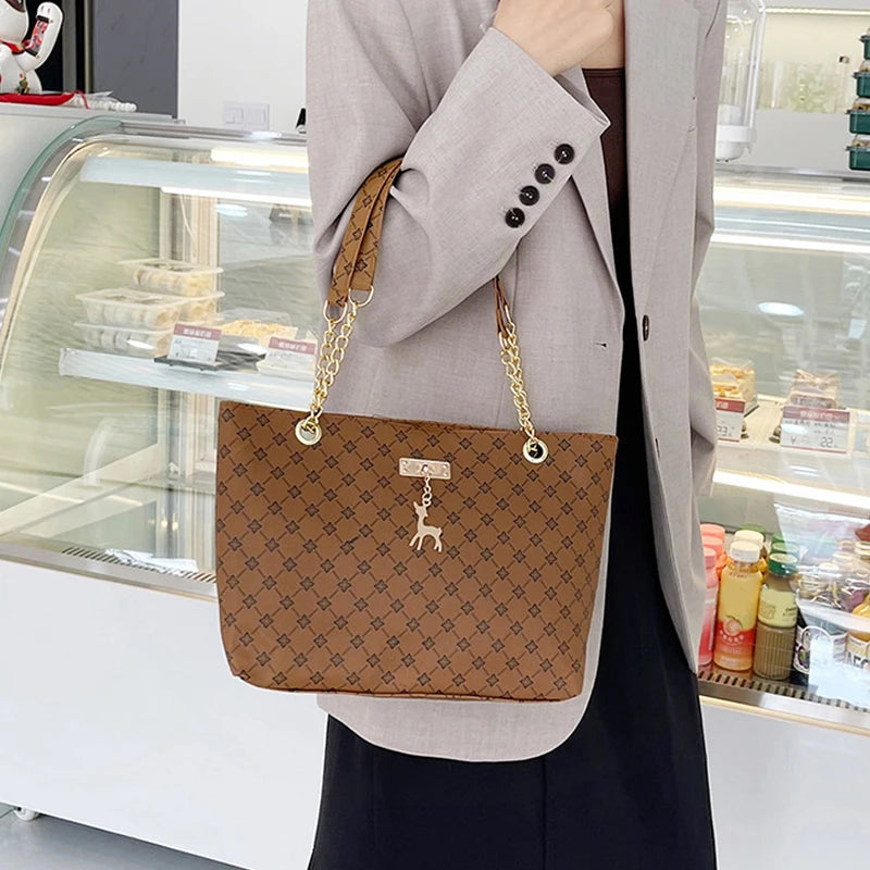 Luxury Vintage PU Tote Bag