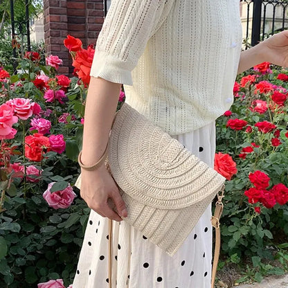 Luxury Woven Straw Beach Clutch