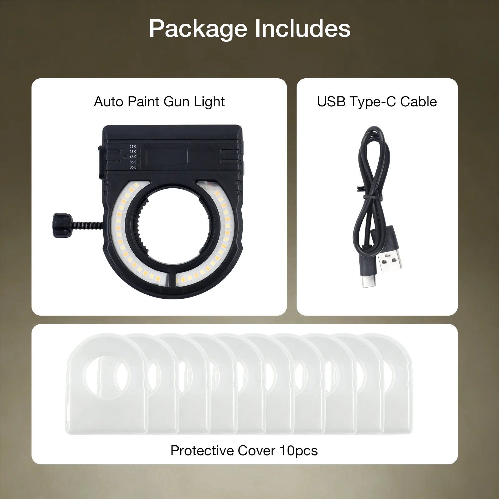 Rechargeable LED Spray Gun Light - Adjustable Car Paint Fill Light - 16