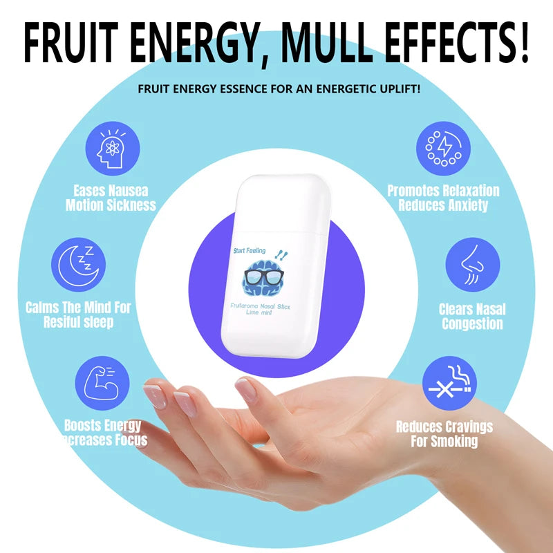 Refreshing Nasal Energy Stick - Instant Cooling Aromatherapy for Alertness & Focus - 5