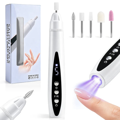 2-in-1 Cordless Electric Nail Drill with Built-in UV Curing Light
