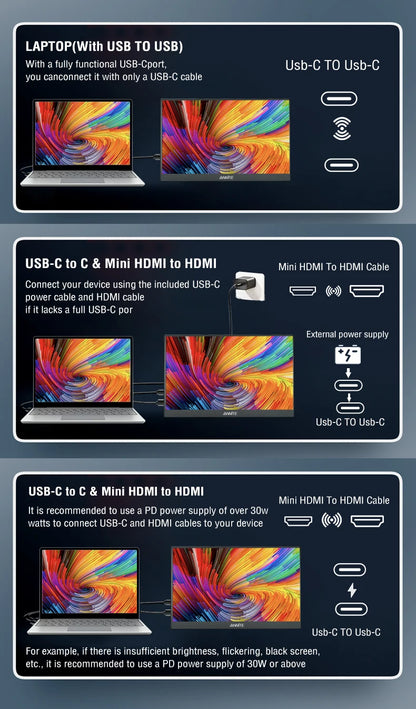 15.6" Portable IPS Monitor 1080P HDR - Touch & Non-Touch Options