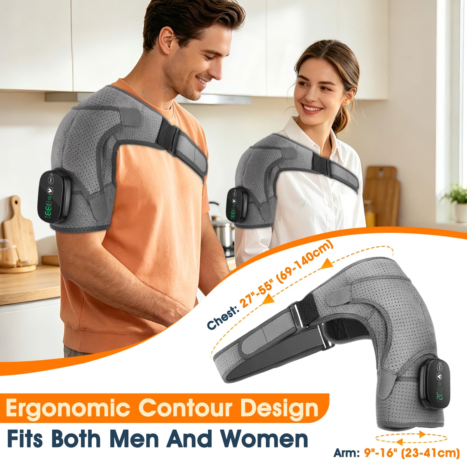 Cordless Shoulder Massager with Heat and Vibration for Pain Relief - 12